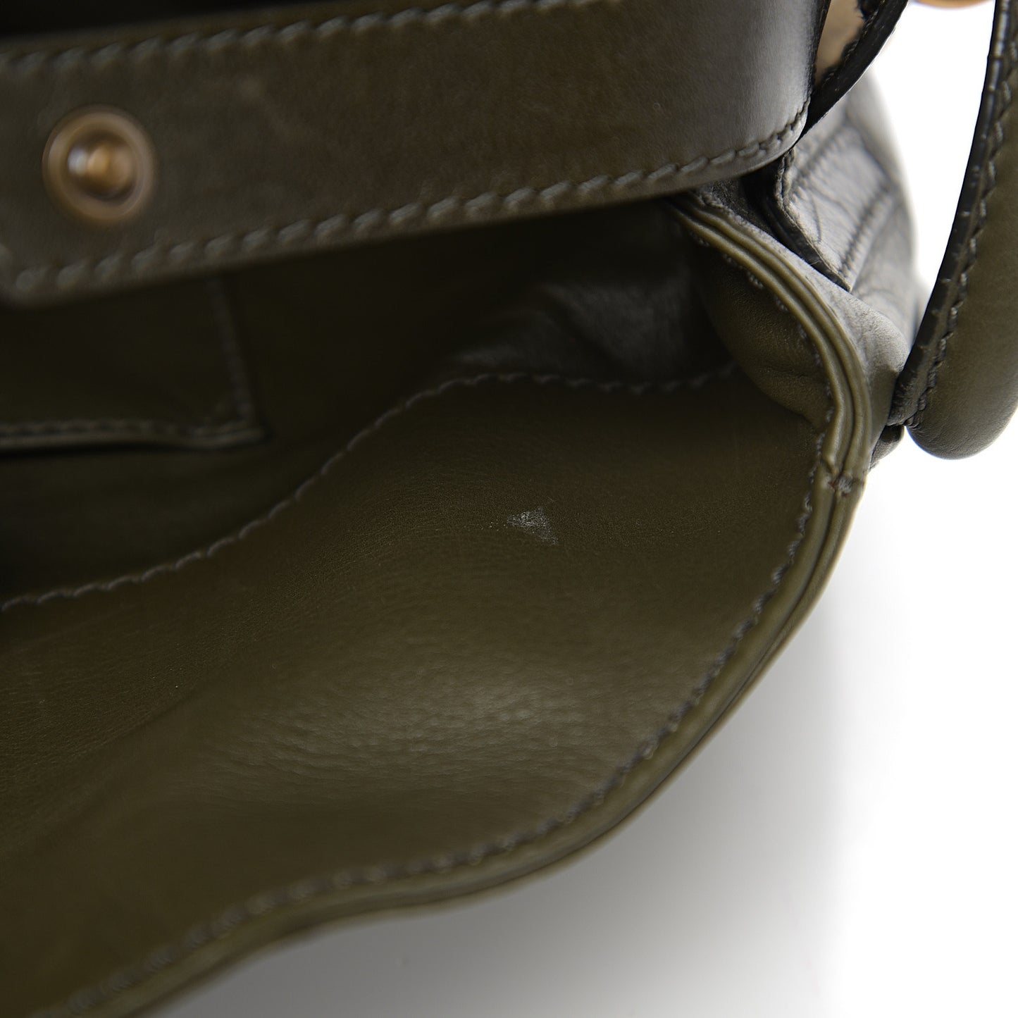 Calfskin Woven Satchel Dark Green