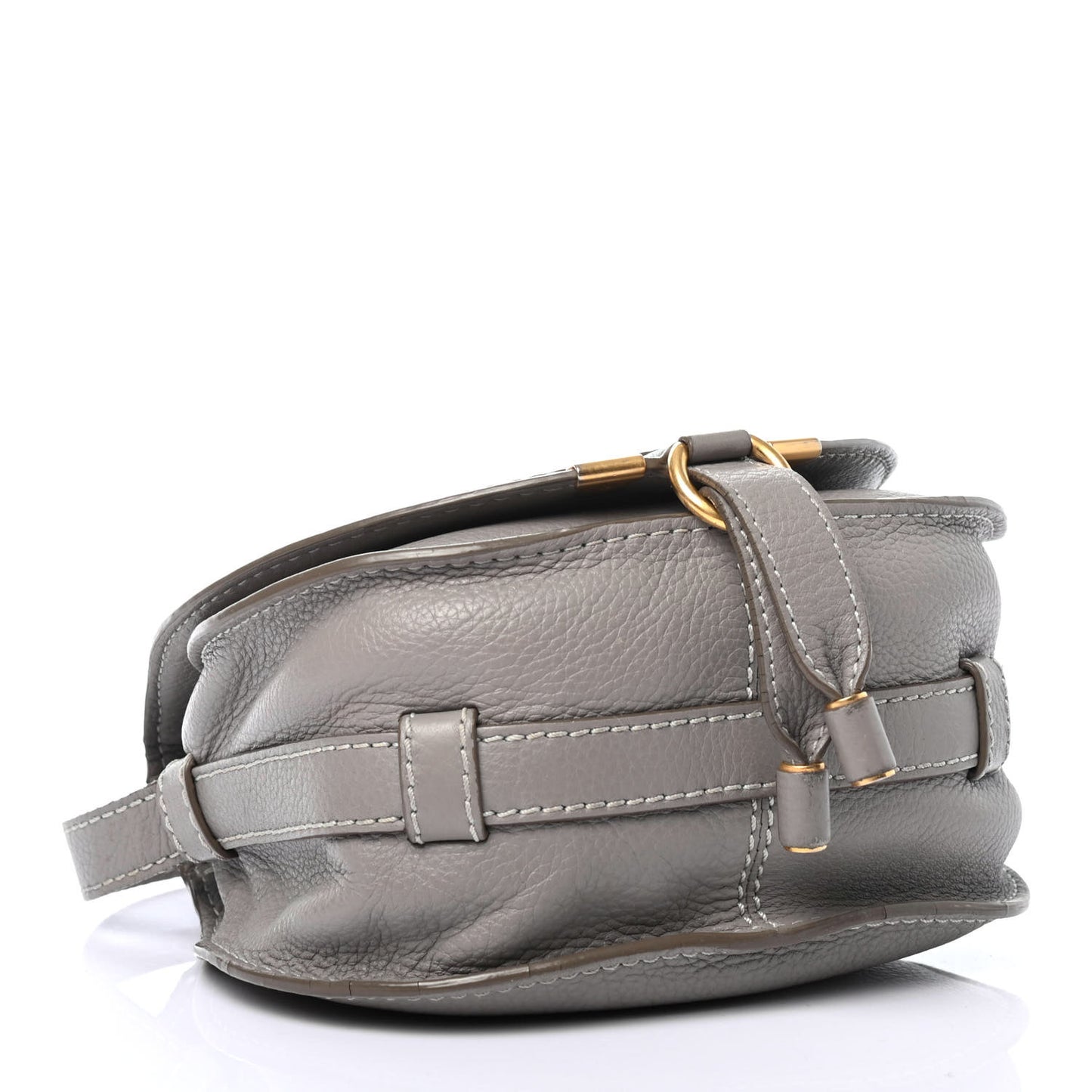 Calfskin Mini Marcie Round Crossbody Bag Cashmere Grey