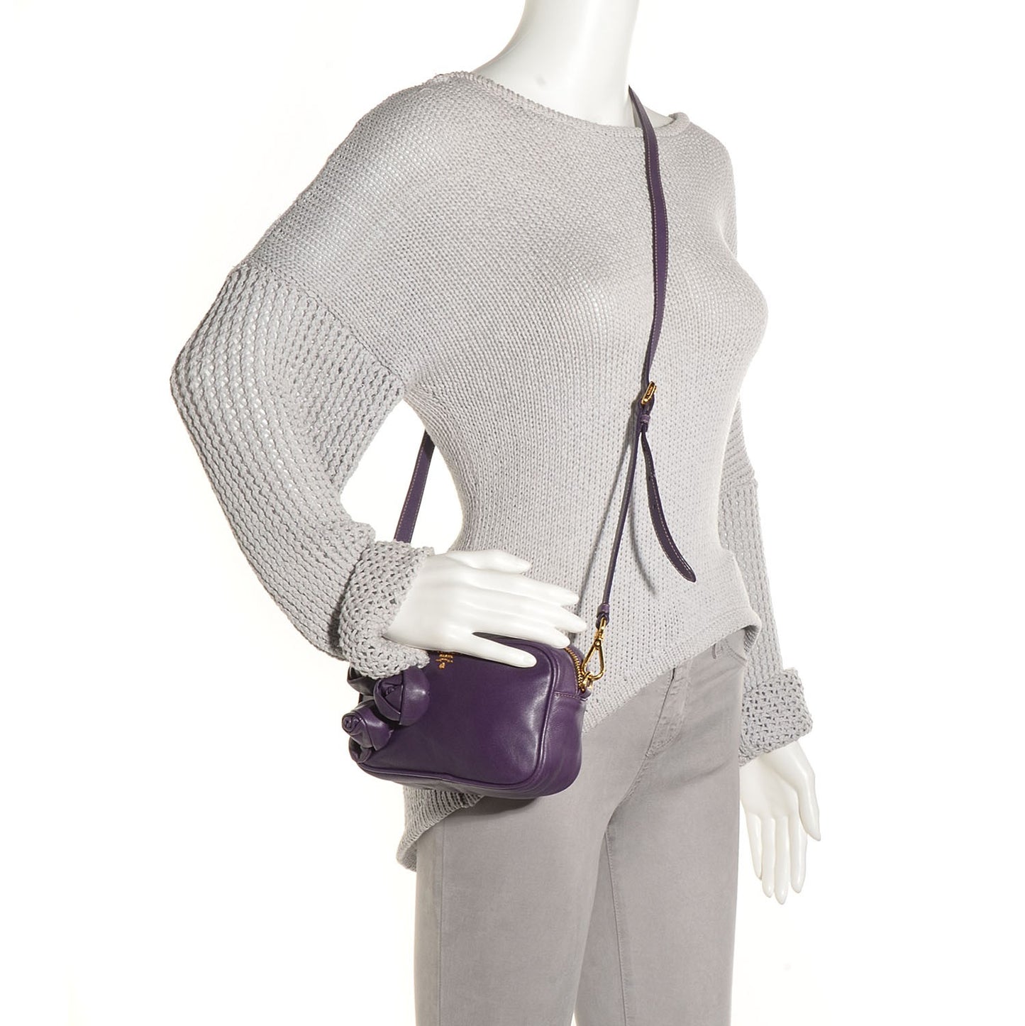 Nappa Rosette Camera Crossbody Viola