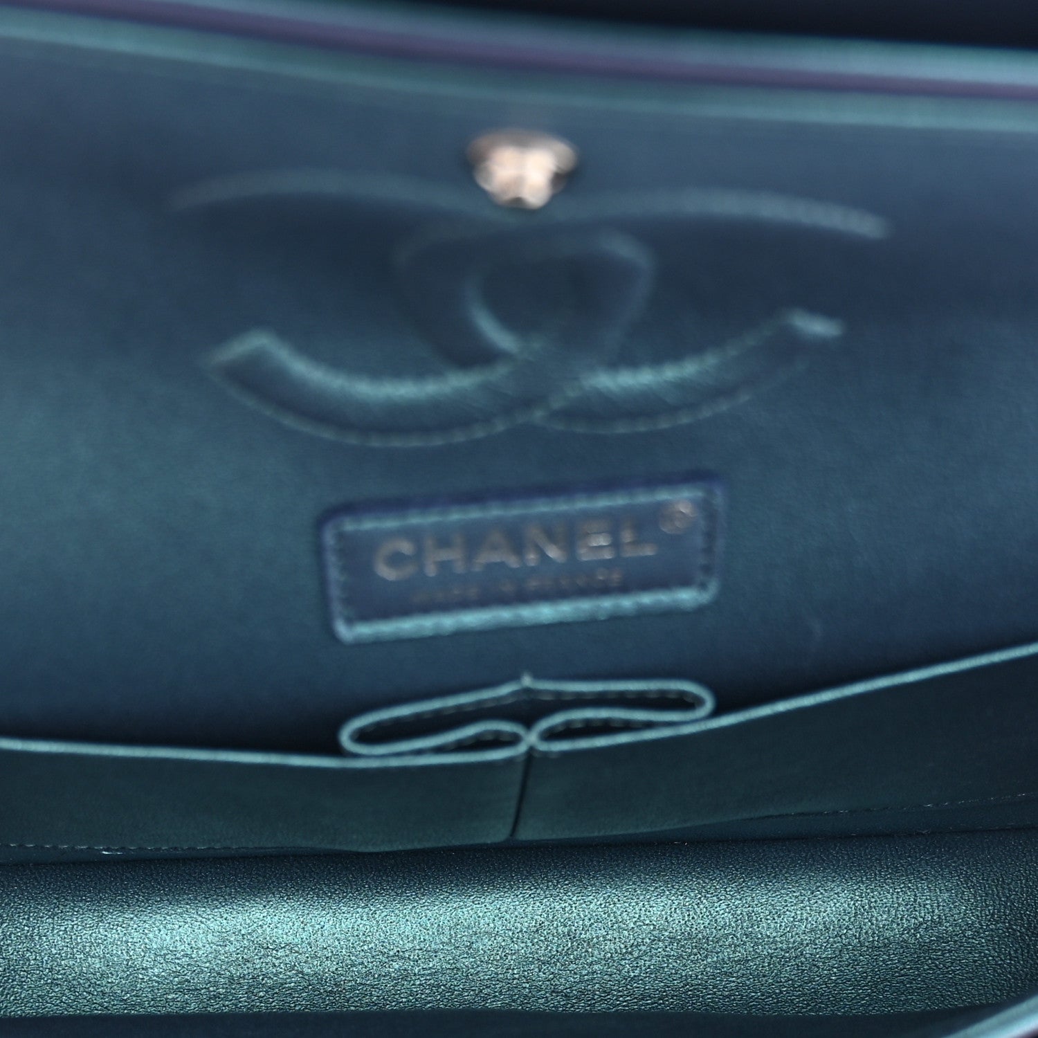 Chanel Iridescent Lambskin Quilted Medium Double Flap Turquoise 5 of 11