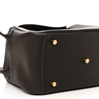 Hermes Taurillon Clemence Lindy 26 Chocolate 9 of 11