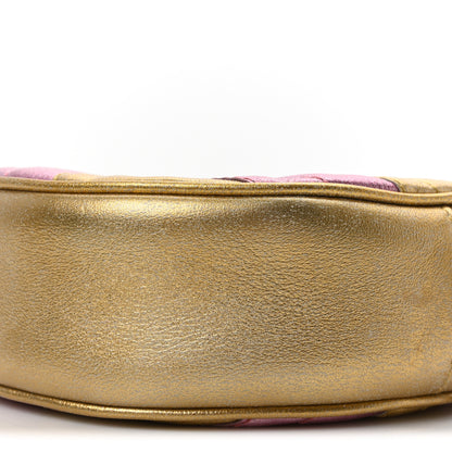 Gucci Metallic Nappa Matelasse Heart Mini GG Marmont Round Shoulder Bag Oro Vecchio Rosa 10 of 10
