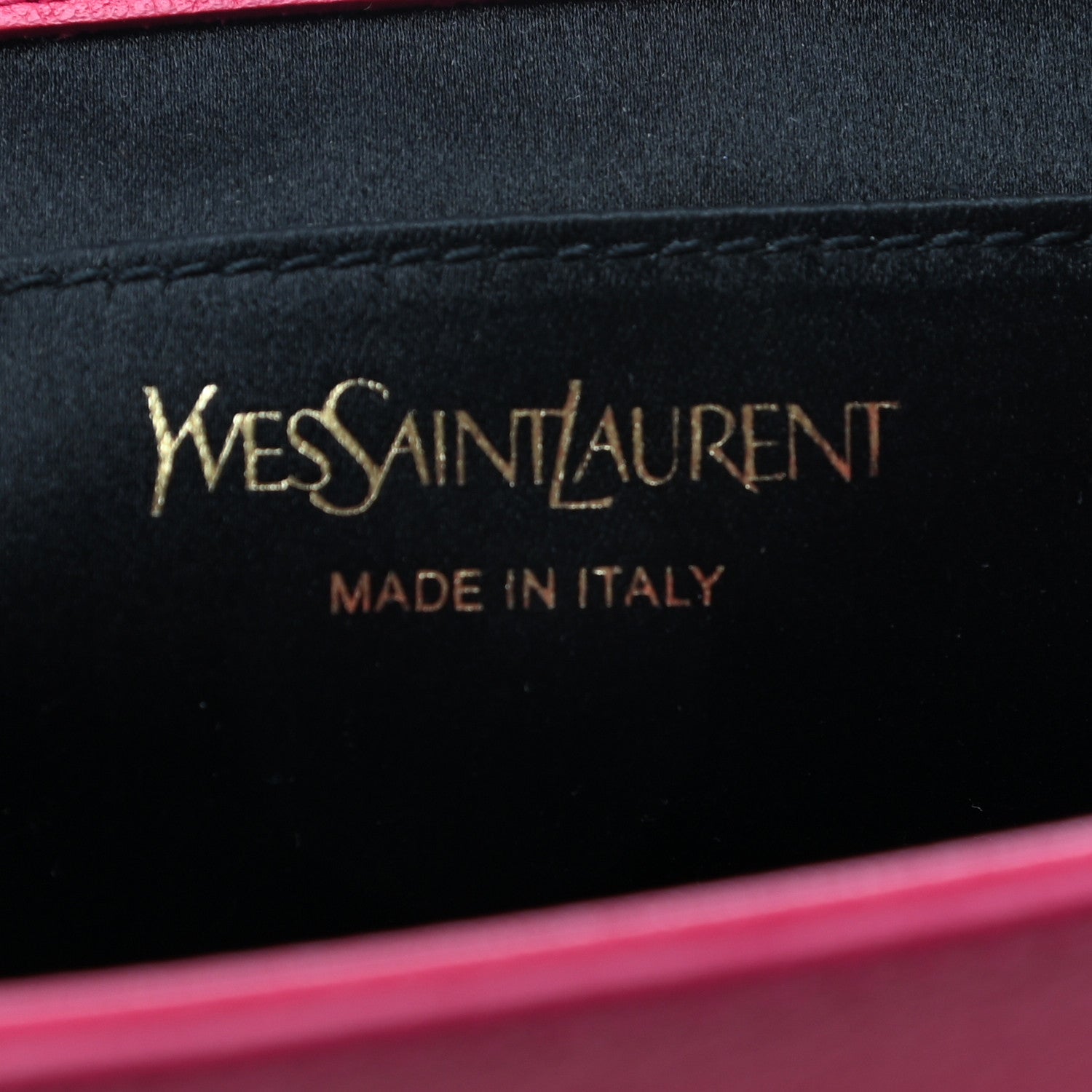 Saint Laurent Calfskin Monogram Large Belle De Jour Clutch Lipstick Fuchsia 6 of 7