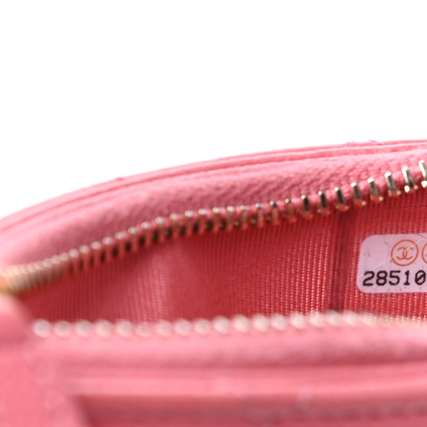 Caviar Quilted Flap Zip Card Holder Pink
