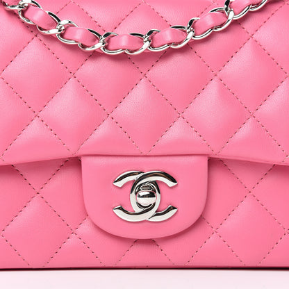 Chanel Lambskin Quilted Mini Rectangular Flap Pink 10 of 12