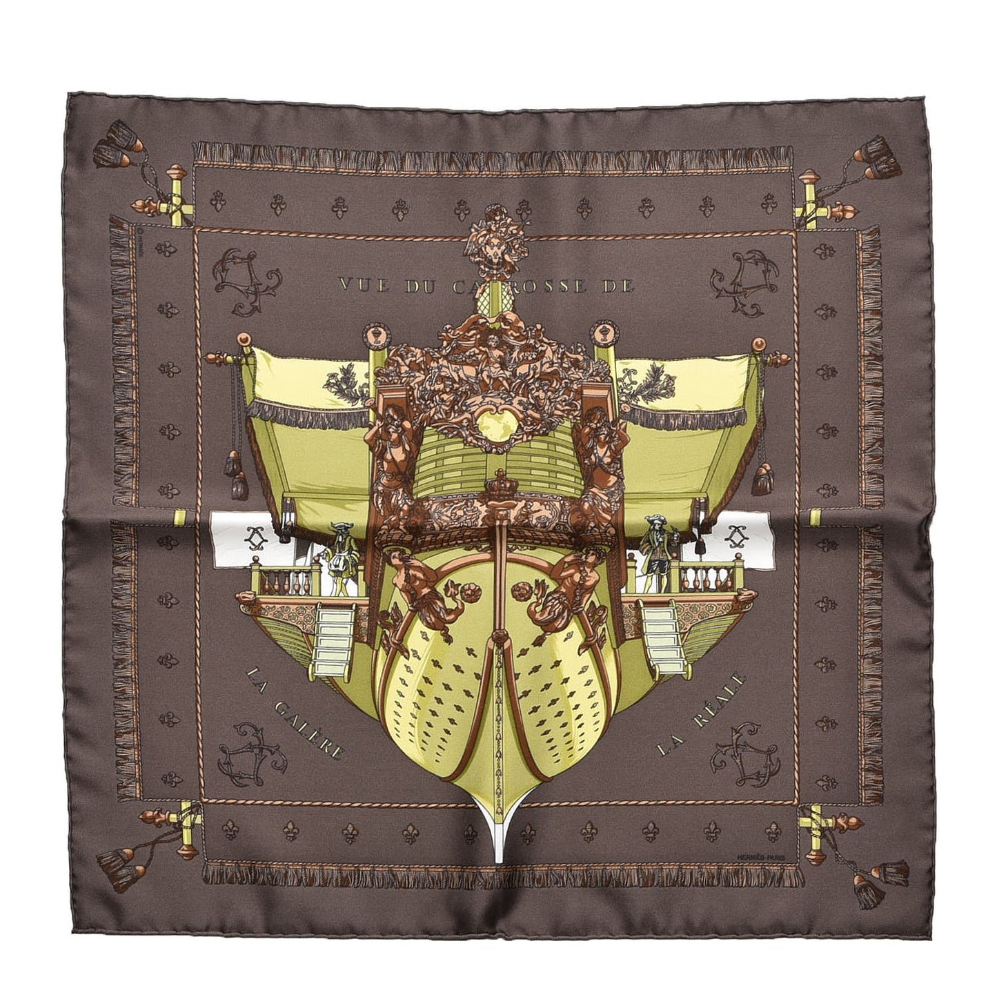 Silk La Reale Pocket Square Scarf Chocolat Absinthe Noisette