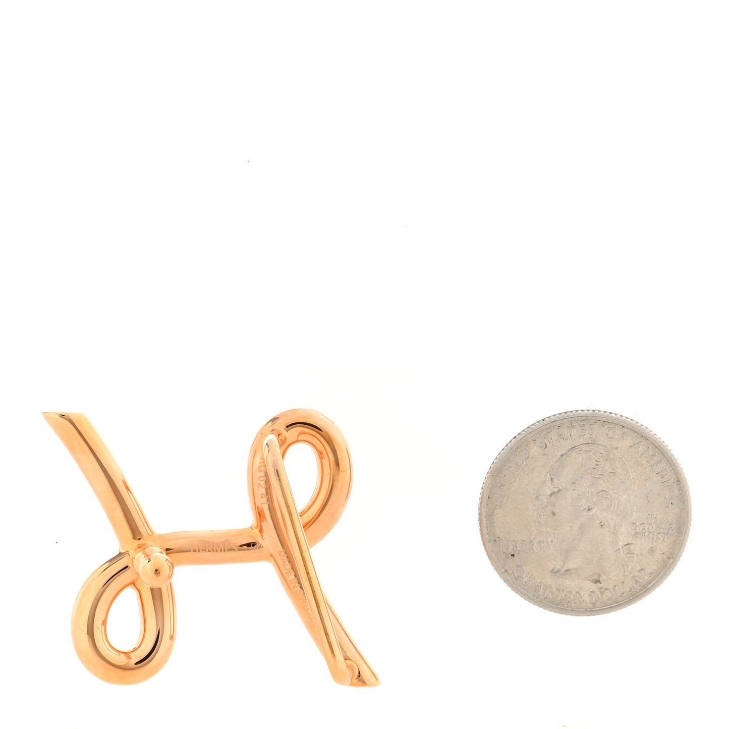 24mm H Cursives Belt Buckle Gold