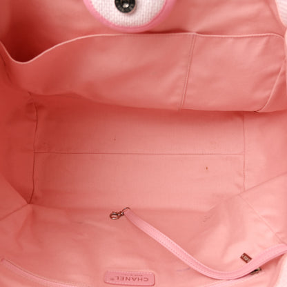 Chanel Woven Straw Raffia Medium Deauville Tote Pink 5 of 11