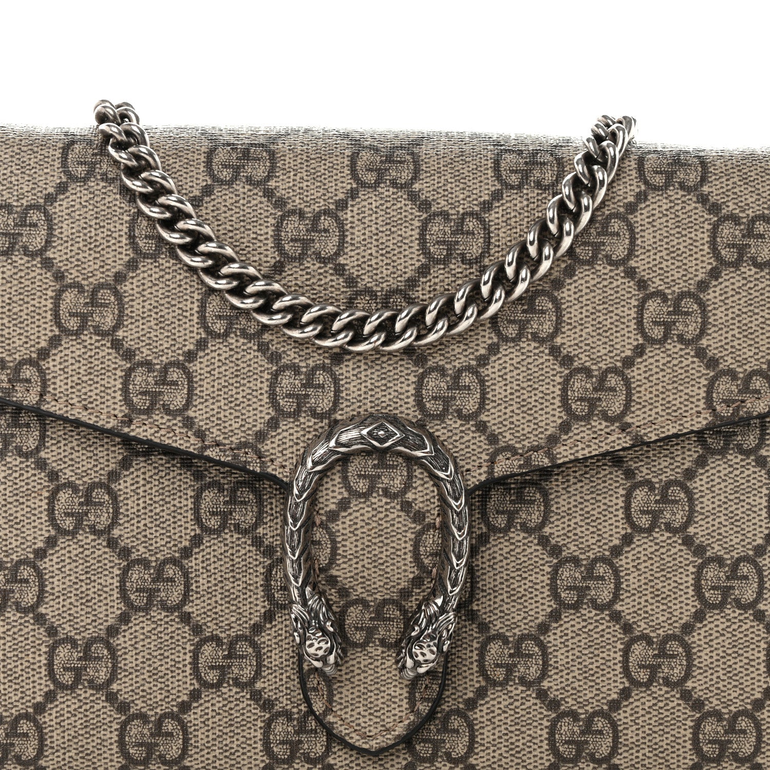 Gucci GG Supreme Monogram Mini Dionysus Chain Wallet Beige Taupe 8 of 13
