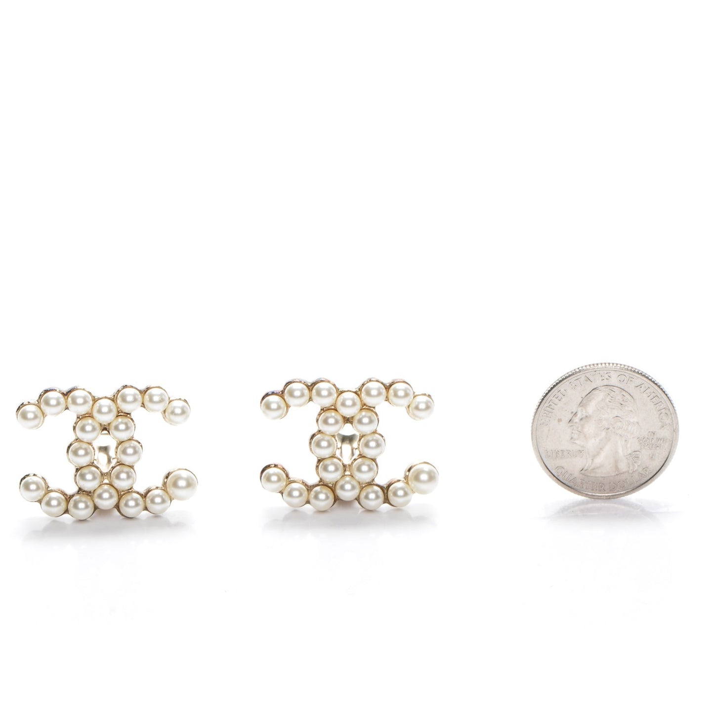 Pearl CC Earrings Light Gold