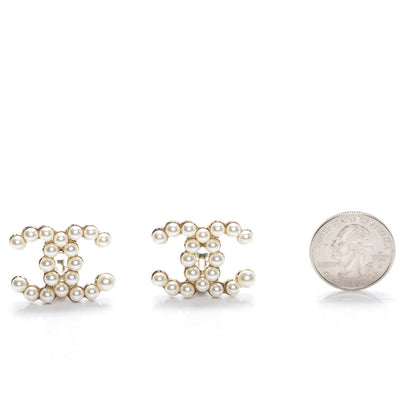 Chanel Pearl CC Earrings Light Gold 2 of 5