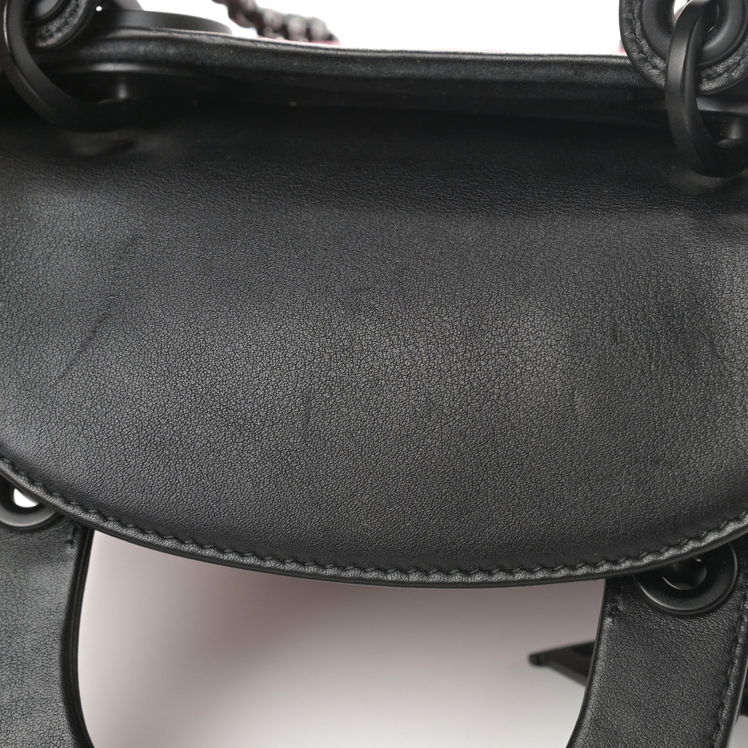 Christian Dior Smooth Calfskin Painted Mini Heart Clover Lady Dior Black Red 13 of 16