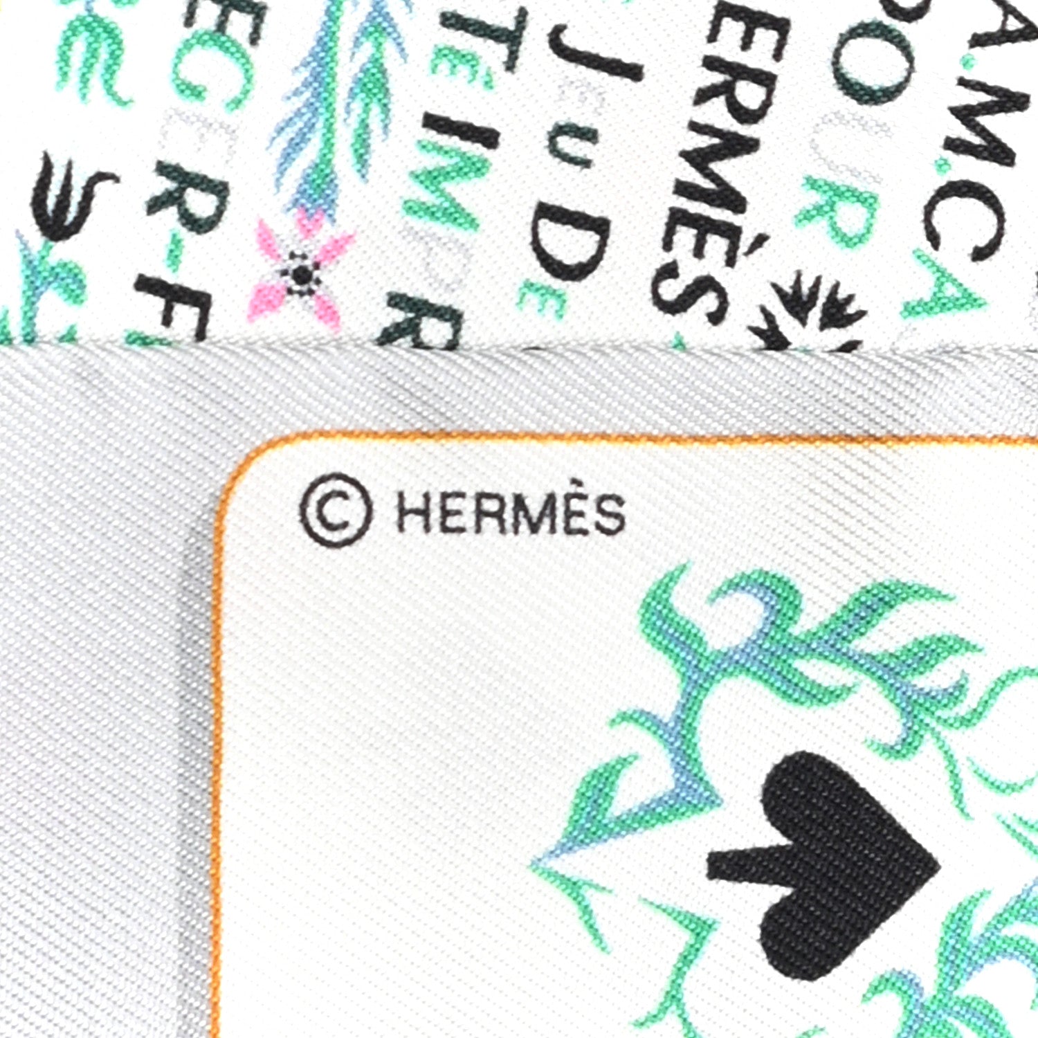 Hermes Silk Jeu de Cartes Twilly Gris Perle Rose Black 3 of 4