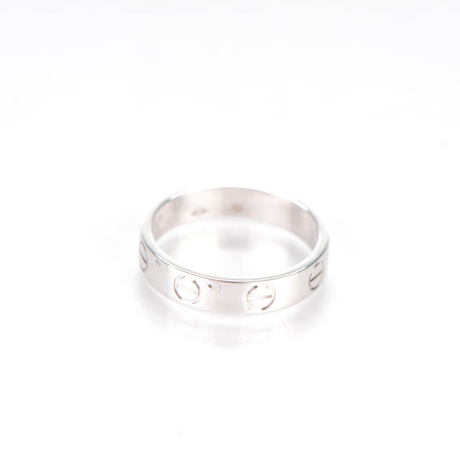 Cartier 18K White Gold 4mm LOVE Wedding Band Ring 47 4 3 of 4