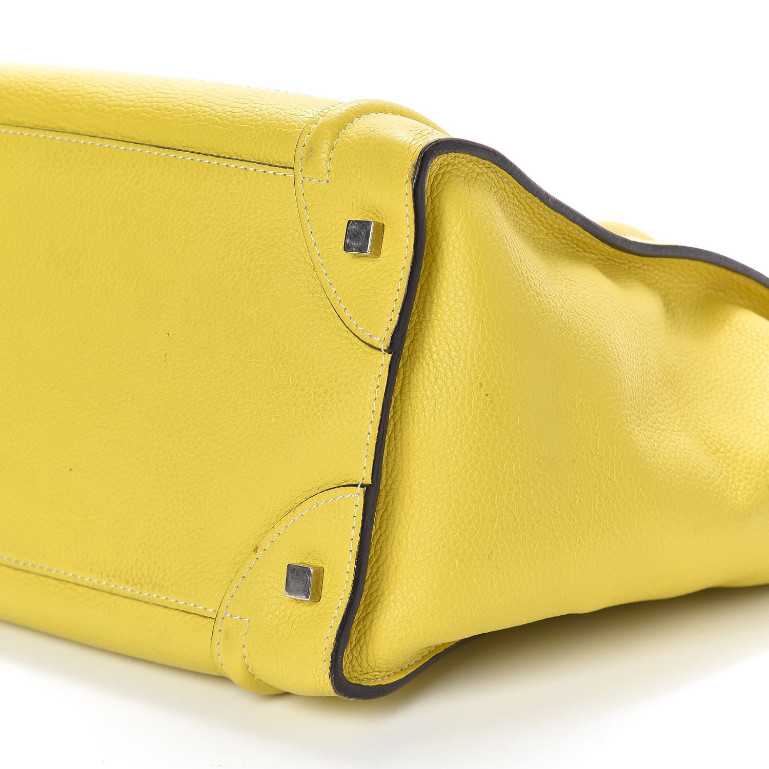 Celine Drummed Calfskin Mini Luggage Chartreuse 8 of 8