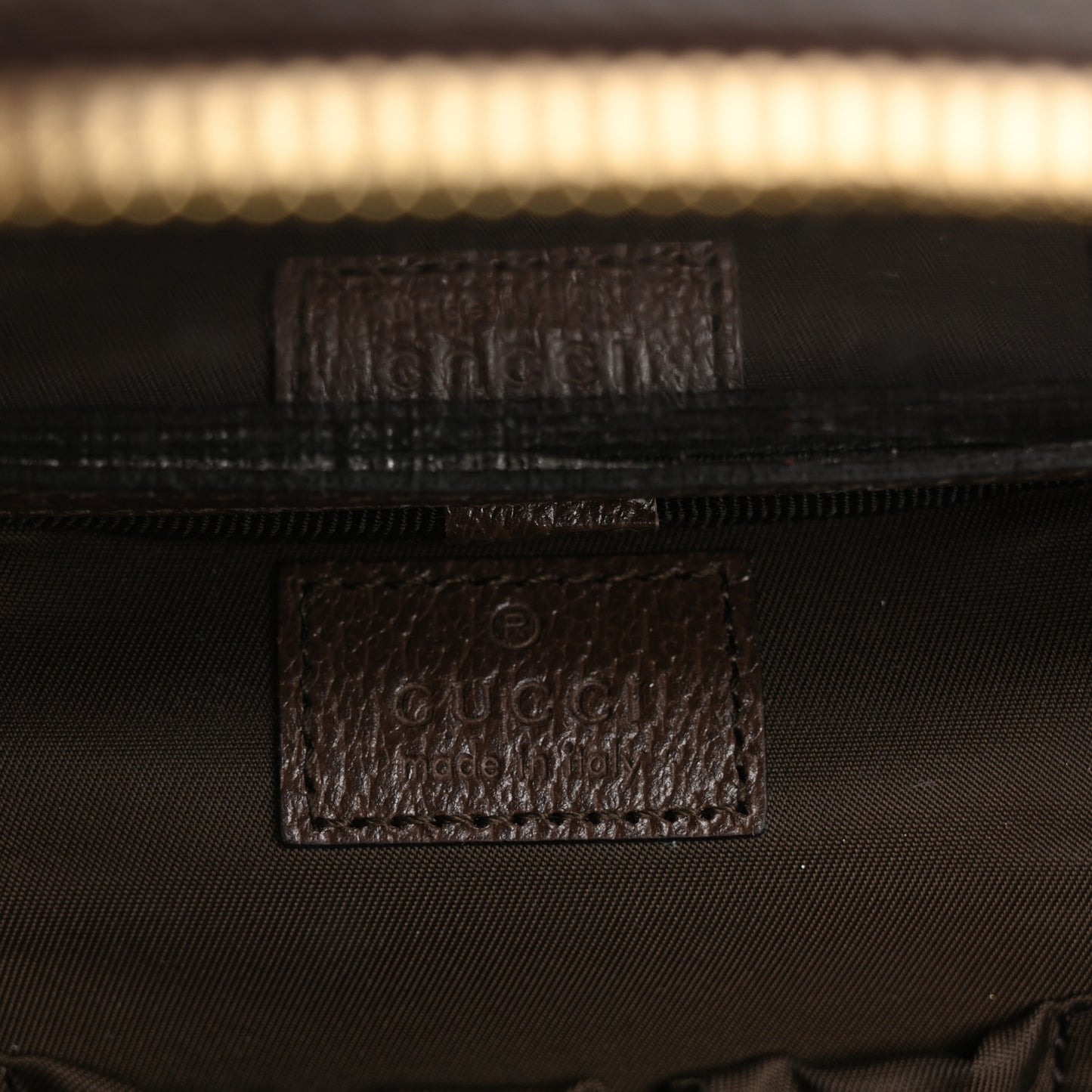 GG Supreme Monogram Textured Calfskin Web Ophidia Vanity Cosmetic Case Beige Ebony New Acero