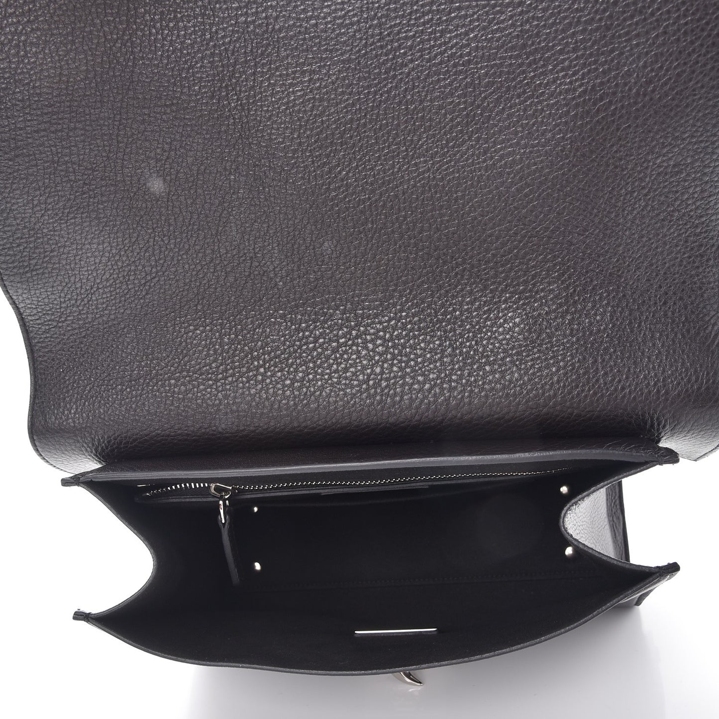 Grained Calfskin Small Shark Lock Satchel Black