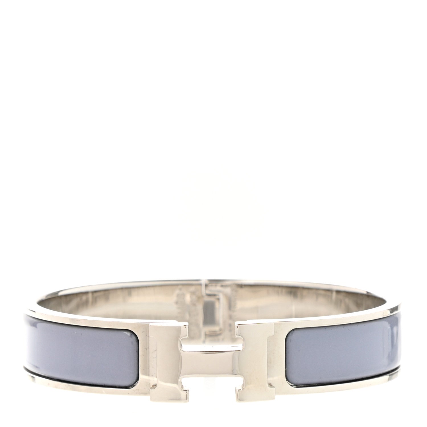 Hermes Enamel Narrow Clic Clac H Bracelet PM Bleu Lin 1 of 5