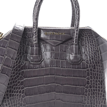 Givenchy Calfskin Crocodile Embossed Mini Antigona Storm Grey 8 of 10