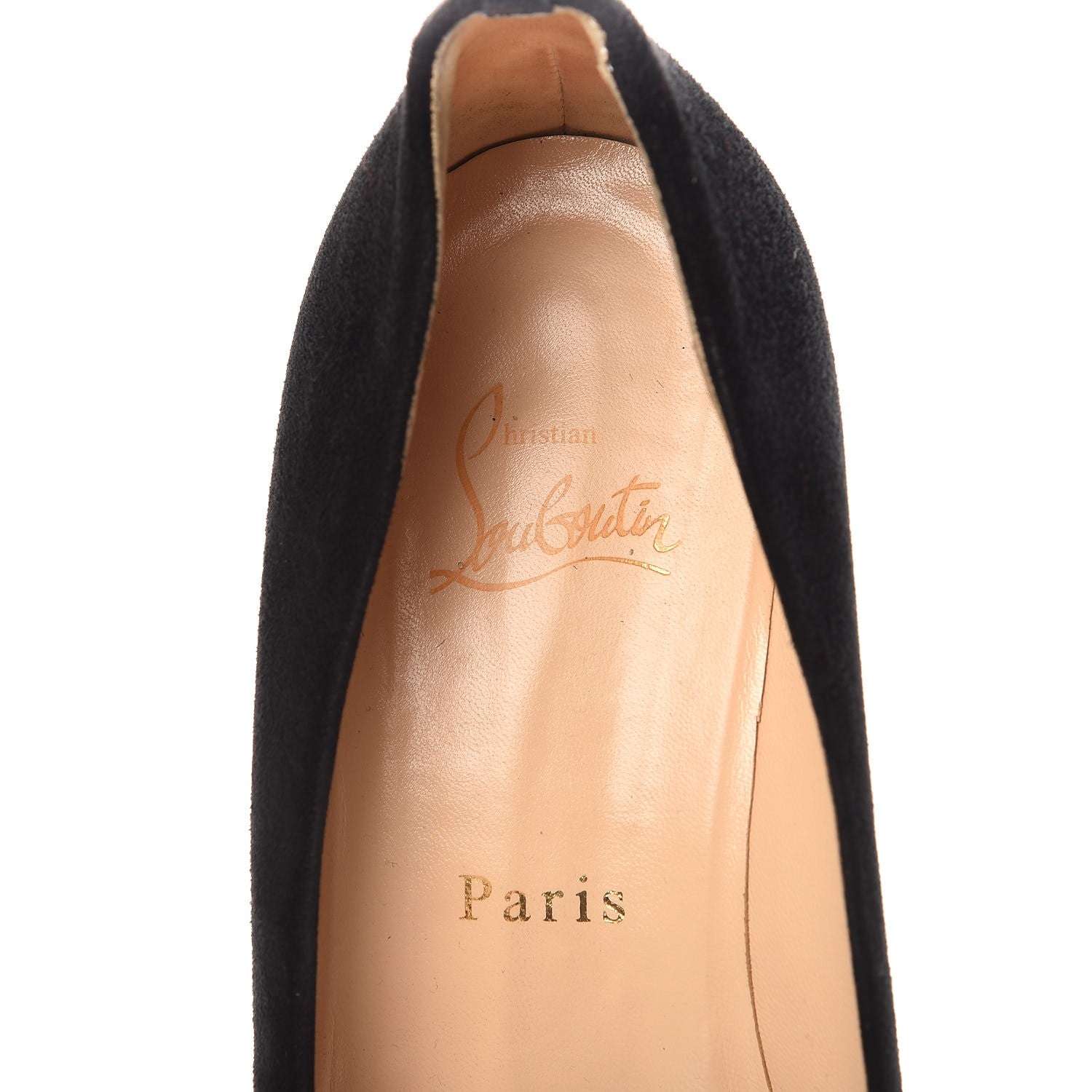 Christian Louboutin Veau Velours New Peanut 45 Wedge Pumps 39 Black 9 of 13
