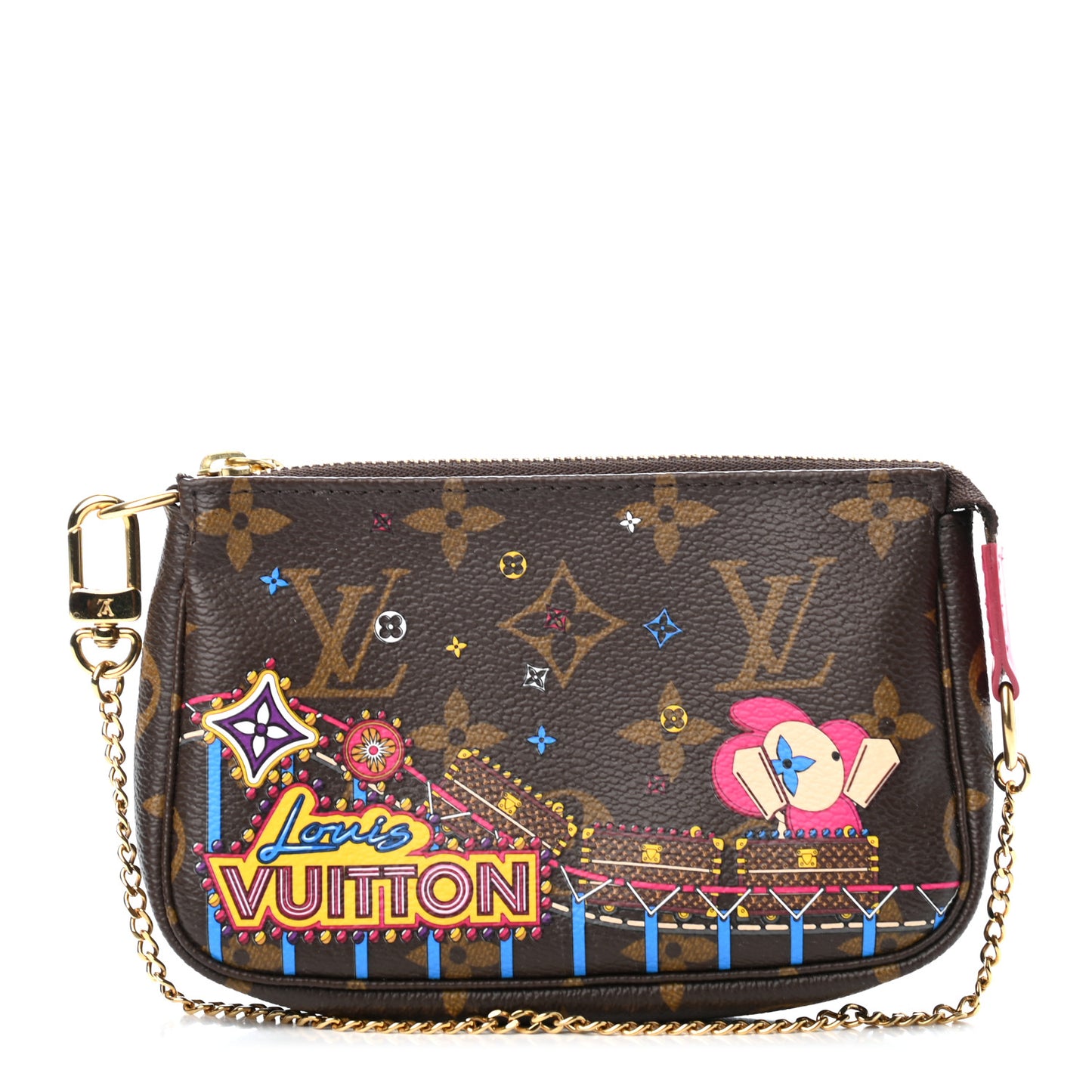 Monogram 2020 Christmas Animation Roller Coaster Mini Pochette Accessories Pivoine