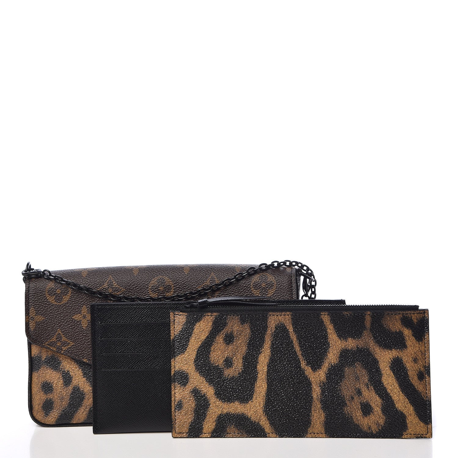 Louis Vuitton Monogram Animal Print Pochette Felicie Chain Wallet 3 of 13