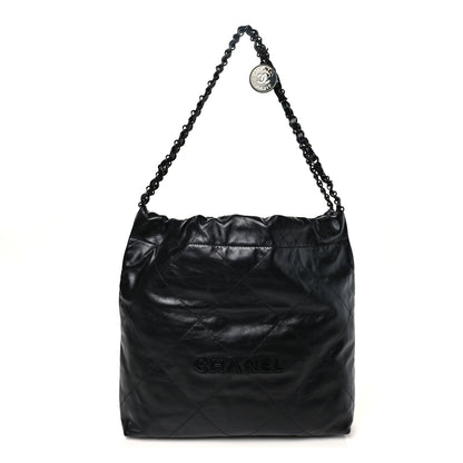 Chanel Shiny Calfskin Quilted Small Chanel 22 So Black 1 of 10