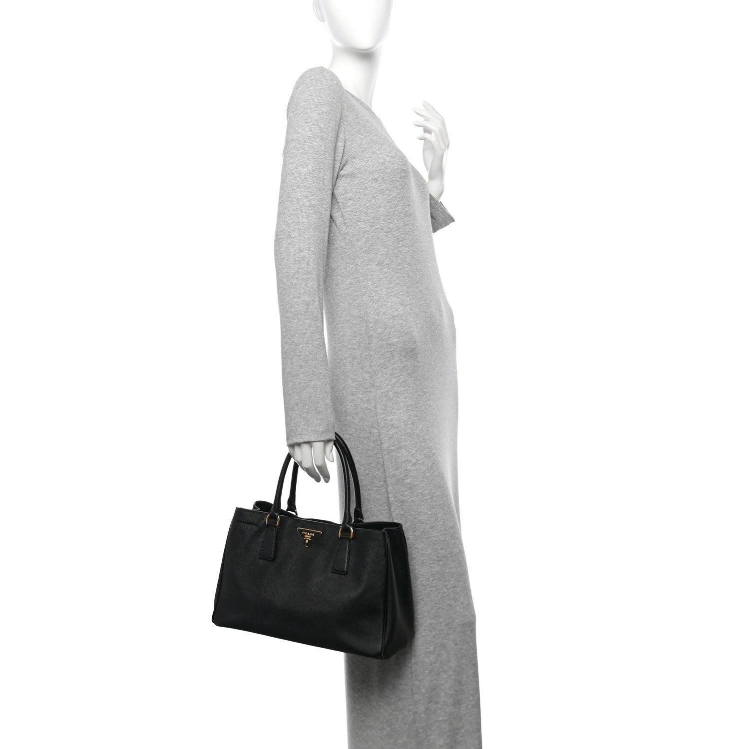 Prada Saffiano Lux Medium Tote Black 2 of 12