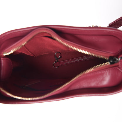 Chanel Aged Calfskin Chevron Quilted Small Gabrielle Hobo Dark Pink 5 of 11