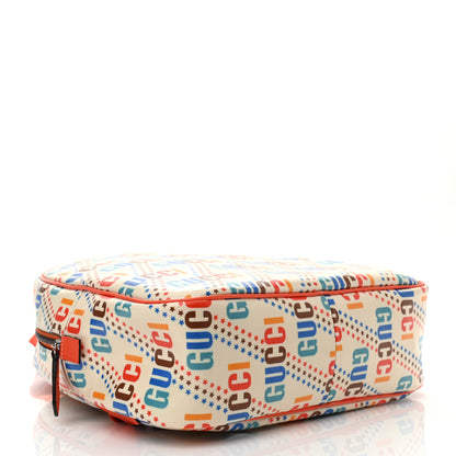 Gucci Coated Canvas Logo Star Print Childrens Dome Backpack Beige Multicolor Vibrant Orange 4 of 10