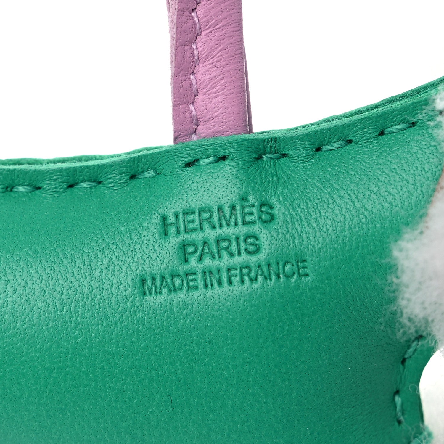 Hermes Milo Lambskin Shearling Budy Charm Menthe Mauve Sylvestre 3 of 4