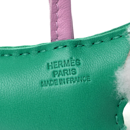 Hermes Milo Lambskin Shearling Budy Charm Menthe Mauve Sylvestre 3 of 4