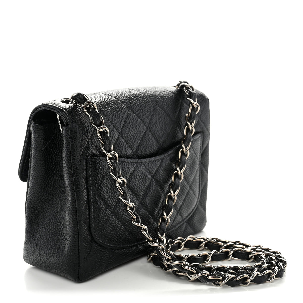 Caviar Quilted Mini Square Flap Black