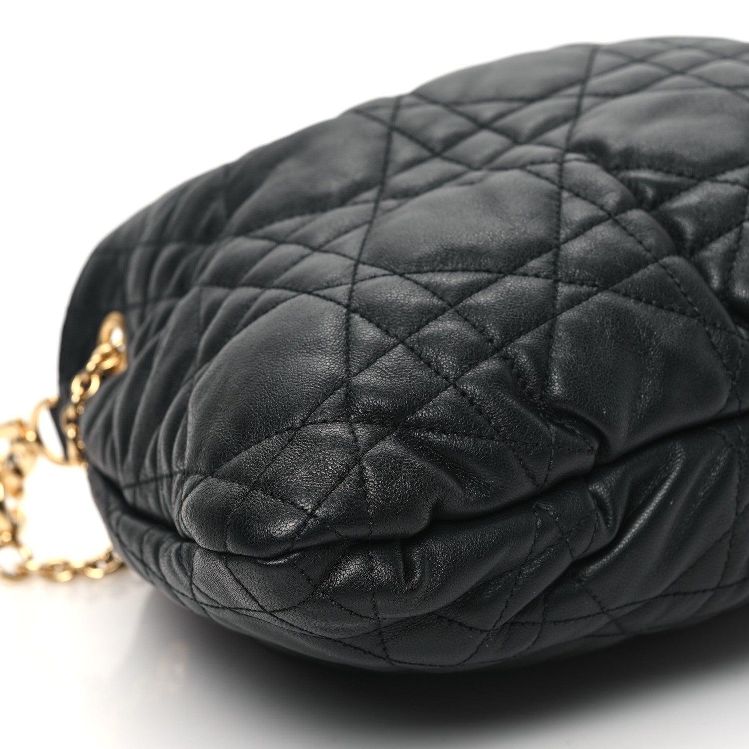 Christian Dior Lambskin Supple Macrocannage Medium Ammi Bag Black 9 of 13