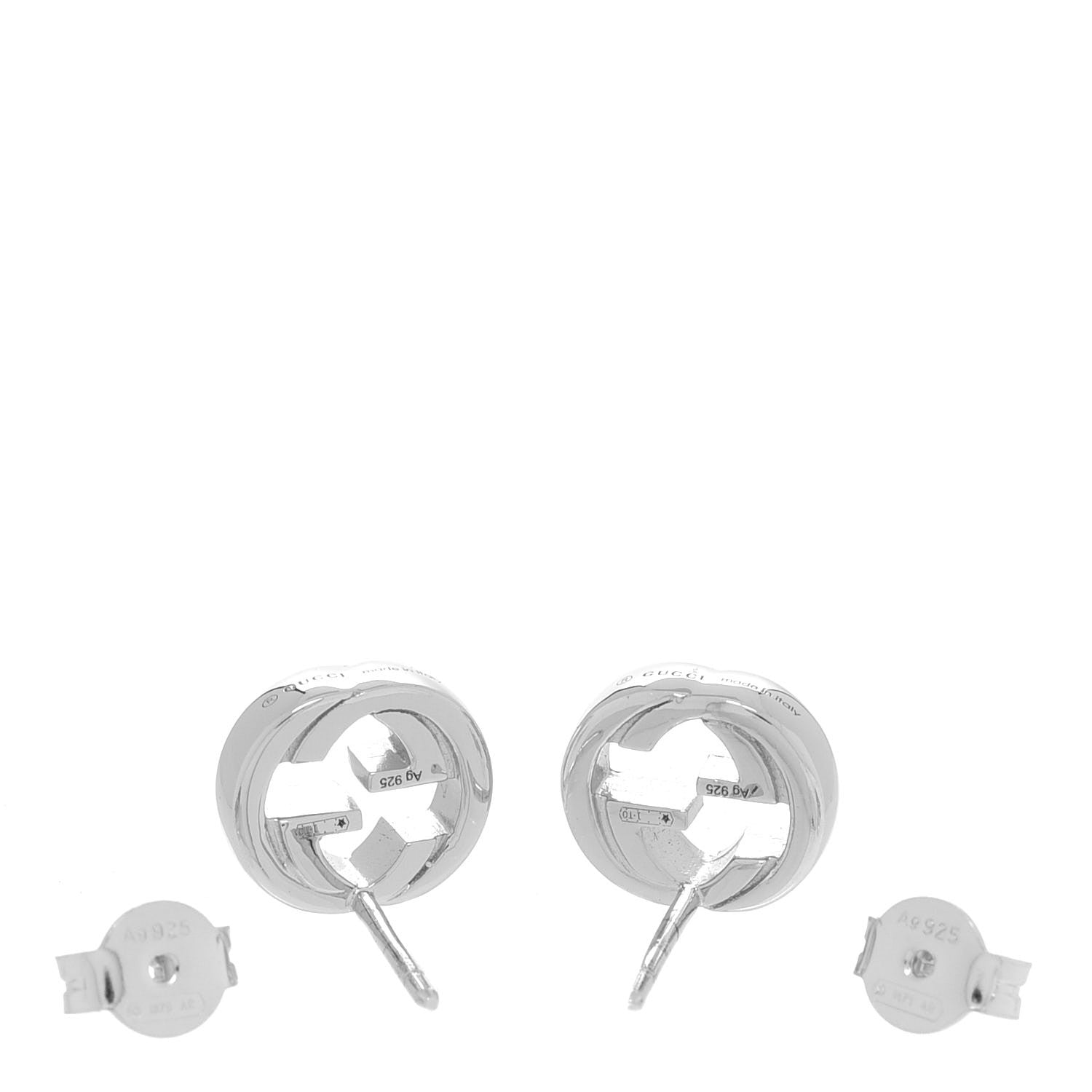 Gucci Sterling Silver Interlocking GG Stud Earrings 3 of 6