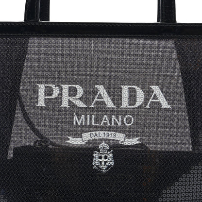 Prada Sequin Rete Paillettes Small Tote Bag Black 9 of 11