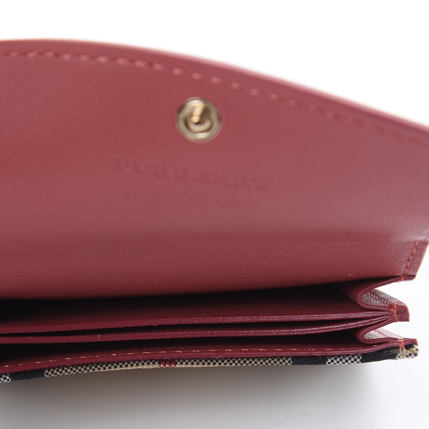 Burberry Calfskin House Check Chesam Card Case Cinnamon Red 5 of 7