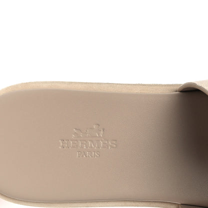 Hermes Suede Goatskin Cork Eze 30 Sandals 39 Beige Argile 8 of 10