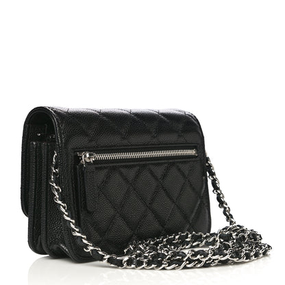Chanel Caviar Quilted Mini Wallet On Chain WOC Black 3 of 11