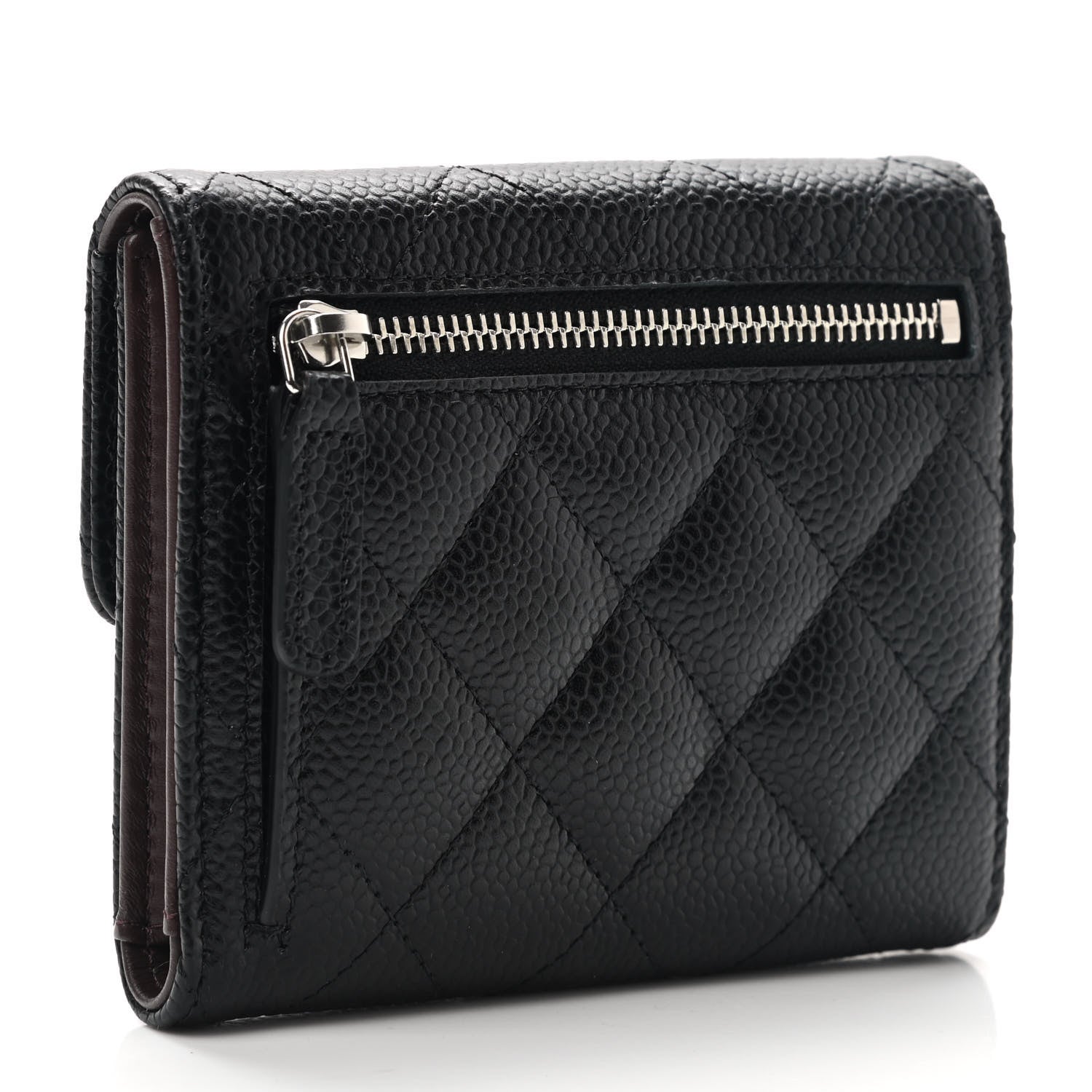 Chanel Caviar Quilted Compact Flap Wallet Black 3 of 8