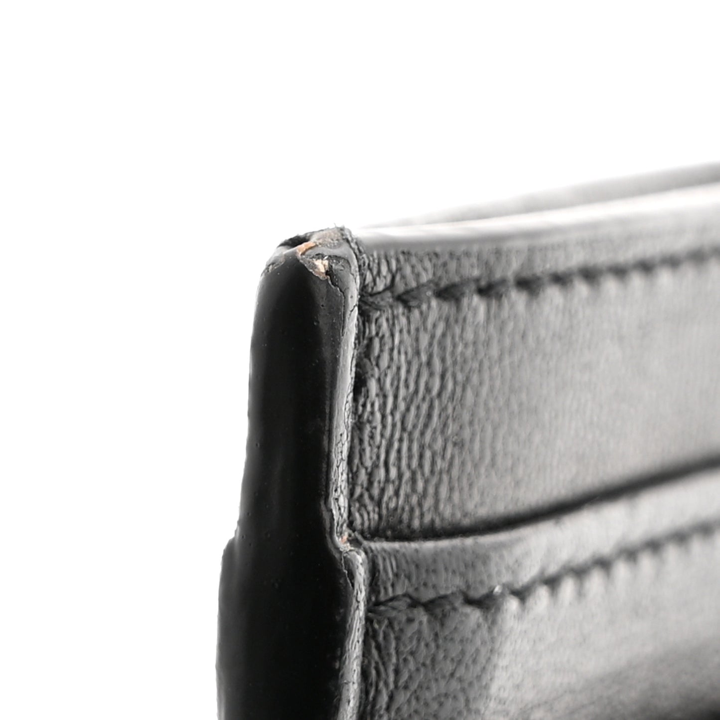 Lambskin Quilted Gaby Credit Card Case Black