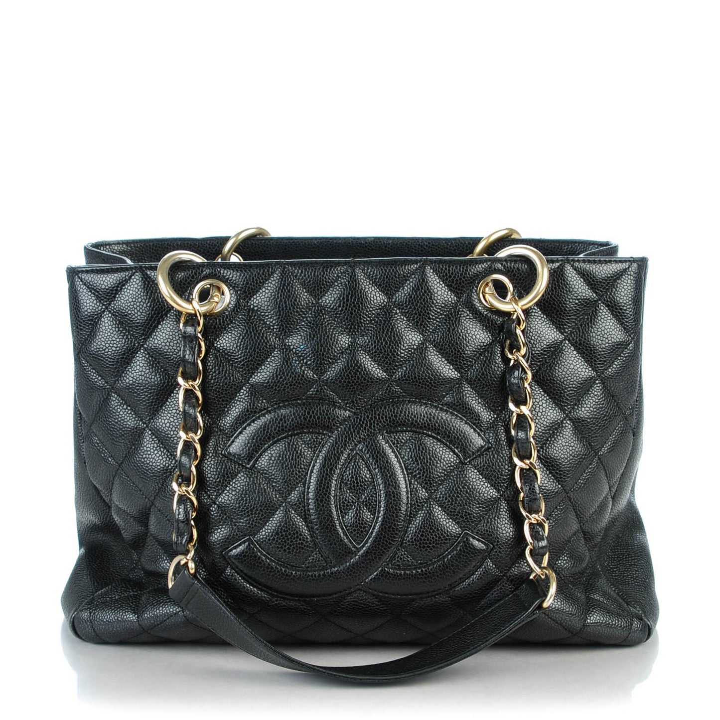 Caviar Quilted Grand Shopping Tote GST Black