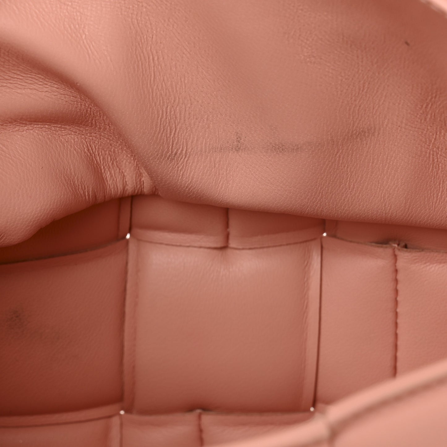 Nappa Maxi Intreccio Padded Cassette Crossbody Bag Peachy