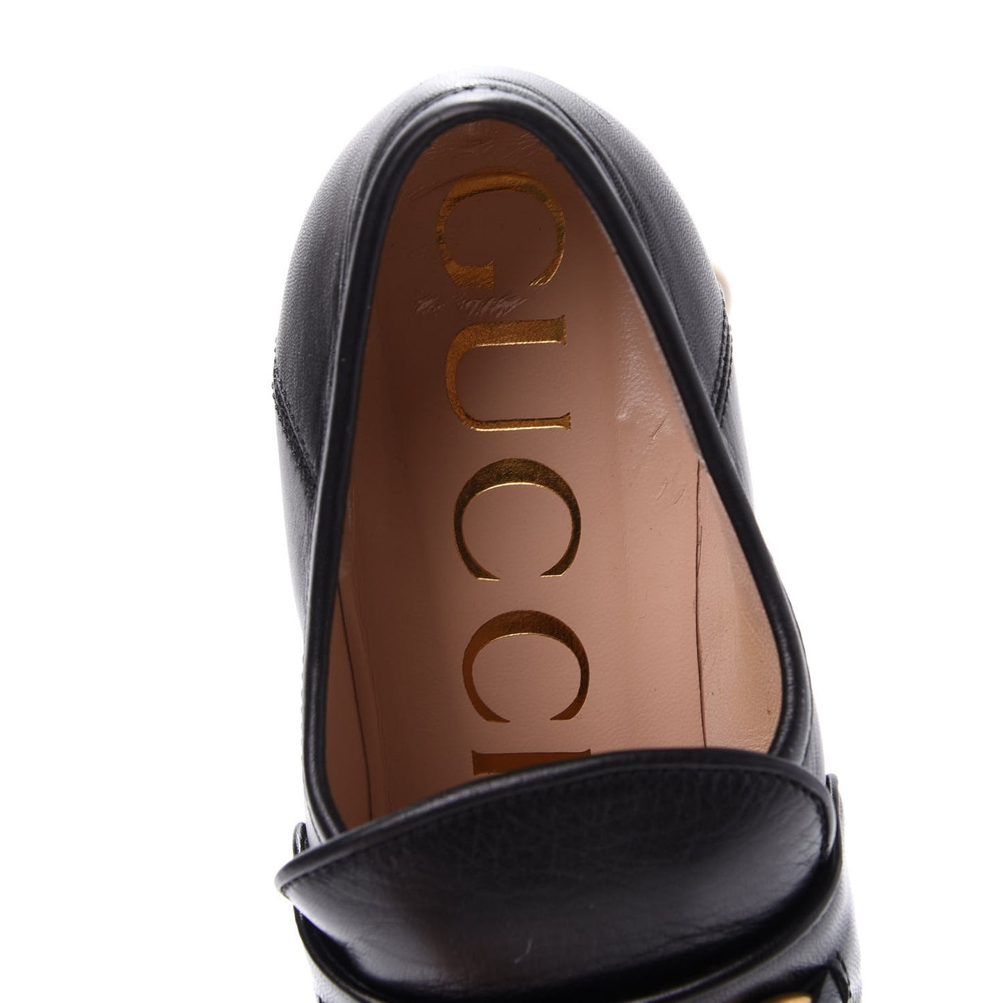 Malaga Kid Pearl Studded Vegas Platform Loafers 38 Black