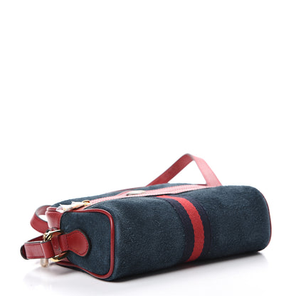 Gucci Suede Calfskin Web Mini Ophidia Shoulder Bag New Blue Romantic Cherry 3 of 13
