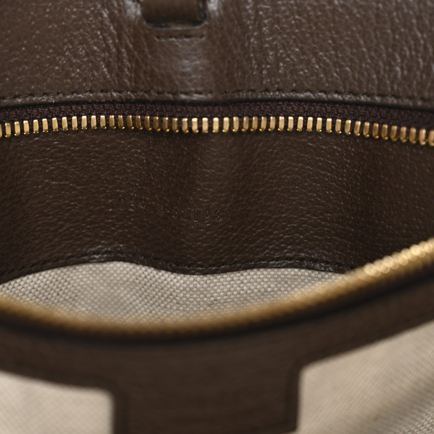 Gucci Monogram Jumbo GG Textured Dollar Calfskin Web Small Tote Bag Camel Ebony New Acero 7 of 20