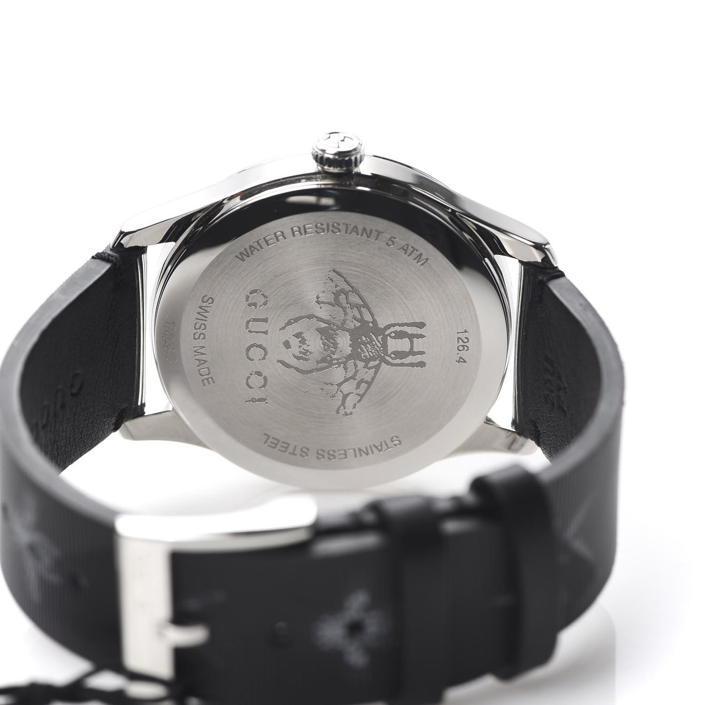 Stainless Steel Calfskin 38mm G-Timeless Bee Star Hologram Quartz Watch Black