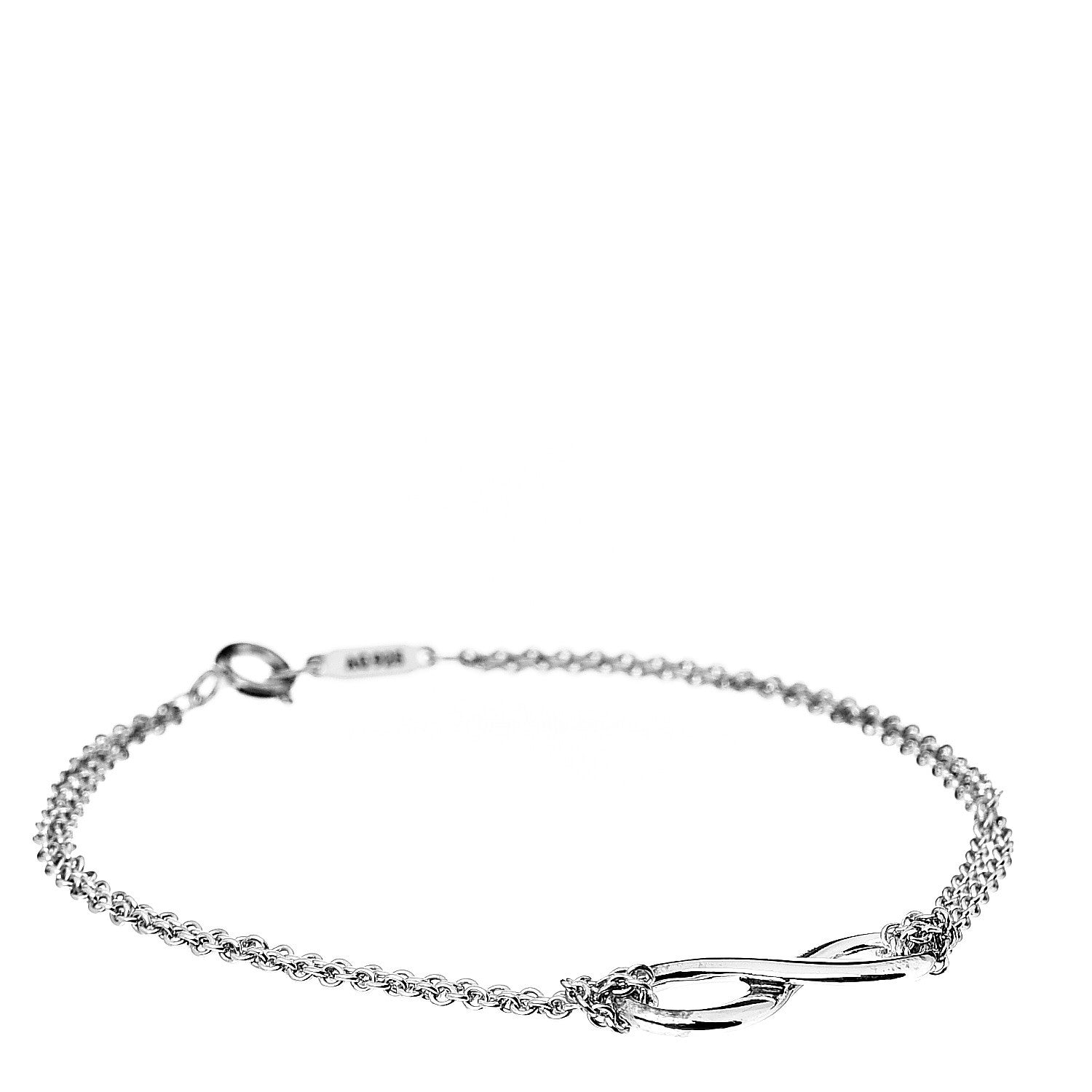 Tiffany Sterling Silver Infinity Double Chain Bracelet 1 of 6