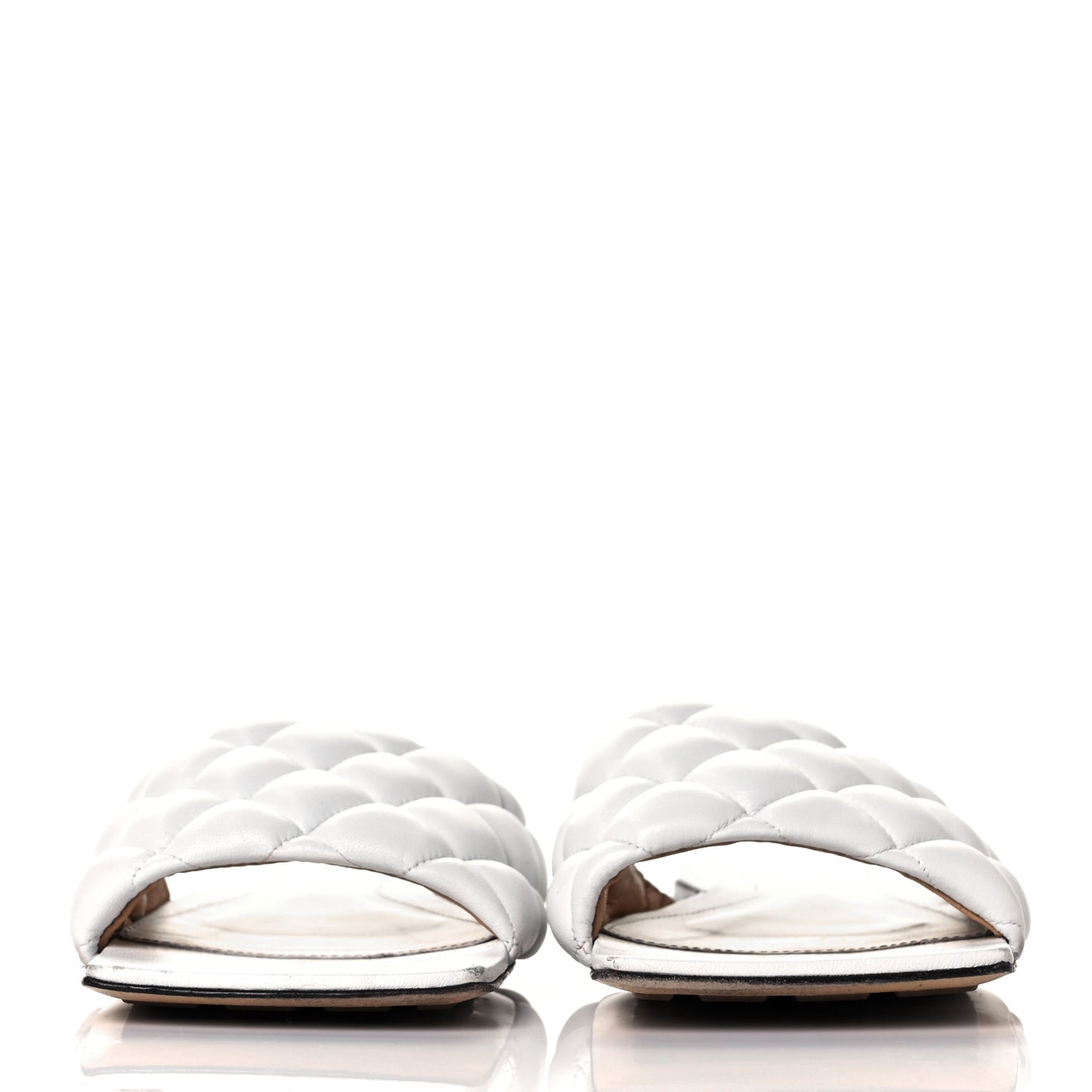 Nappa Matelasse Padded Flat Sandals 38 Optic White