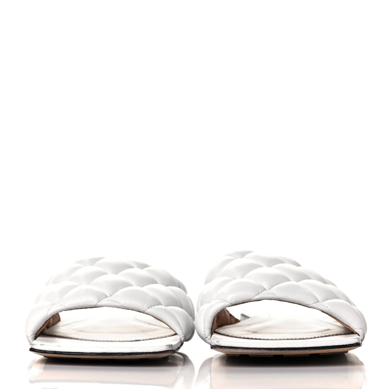 Bottega Veneta Nappa Matelasse Padded Flat Sandals 38 Optic White 2 of 11